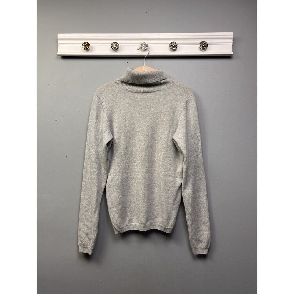 ISLE 100% cashmere Turtleneck sweater Womens Small Gray Jumper Neutral‎ Soft